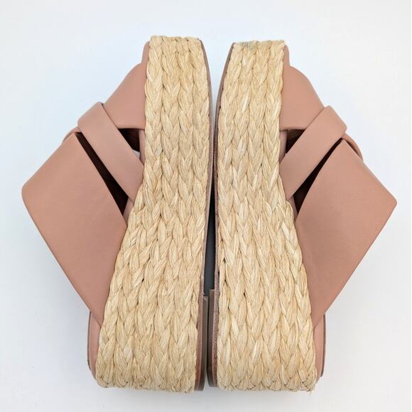 Andre Assous Calesa Leather Espadrille Platform Sandals Pink Size US7-7.5 EU38 - Picture 7 of 11